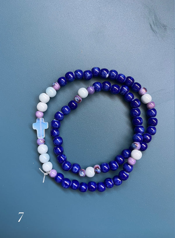 Pulsera collar Rosario Cerámica tres vueltas