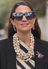 Collar piedras planas beige