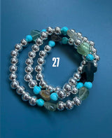Rosario pulsera collar corazón plata
