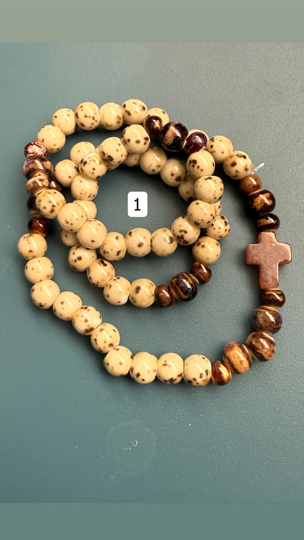 Pulsera collar Rosario Cerámica tres vueltas