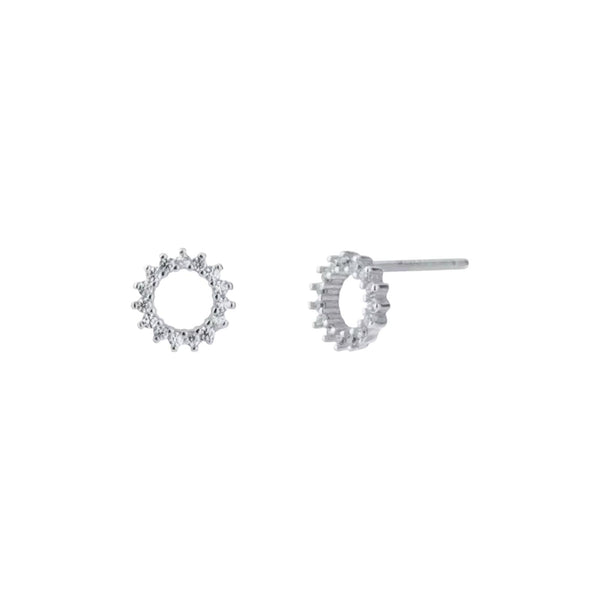 Pendientes sol brillante plata