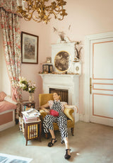 Bolso mano rosas fucsia