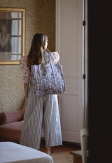 Bolso Tote Bag Flores Marino y Rosa