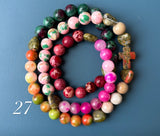 Rosario Collar 3 Vueltas Piedras Naturales hecho a mano