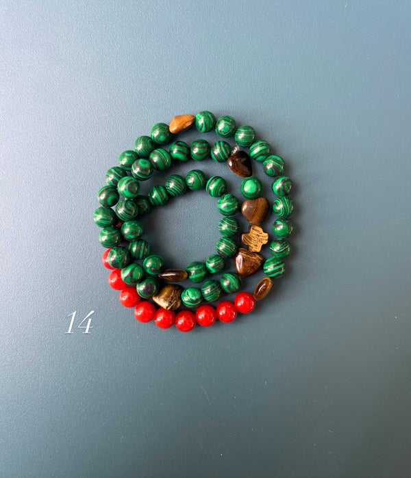 Rosario Collar 3 Vueltas Piedras Naturales hecho a mano