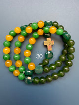 Rosario pulsera collar piedra plana