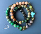 Rosario Collar 3 Vueltas Piedras Naturales hecho a mano