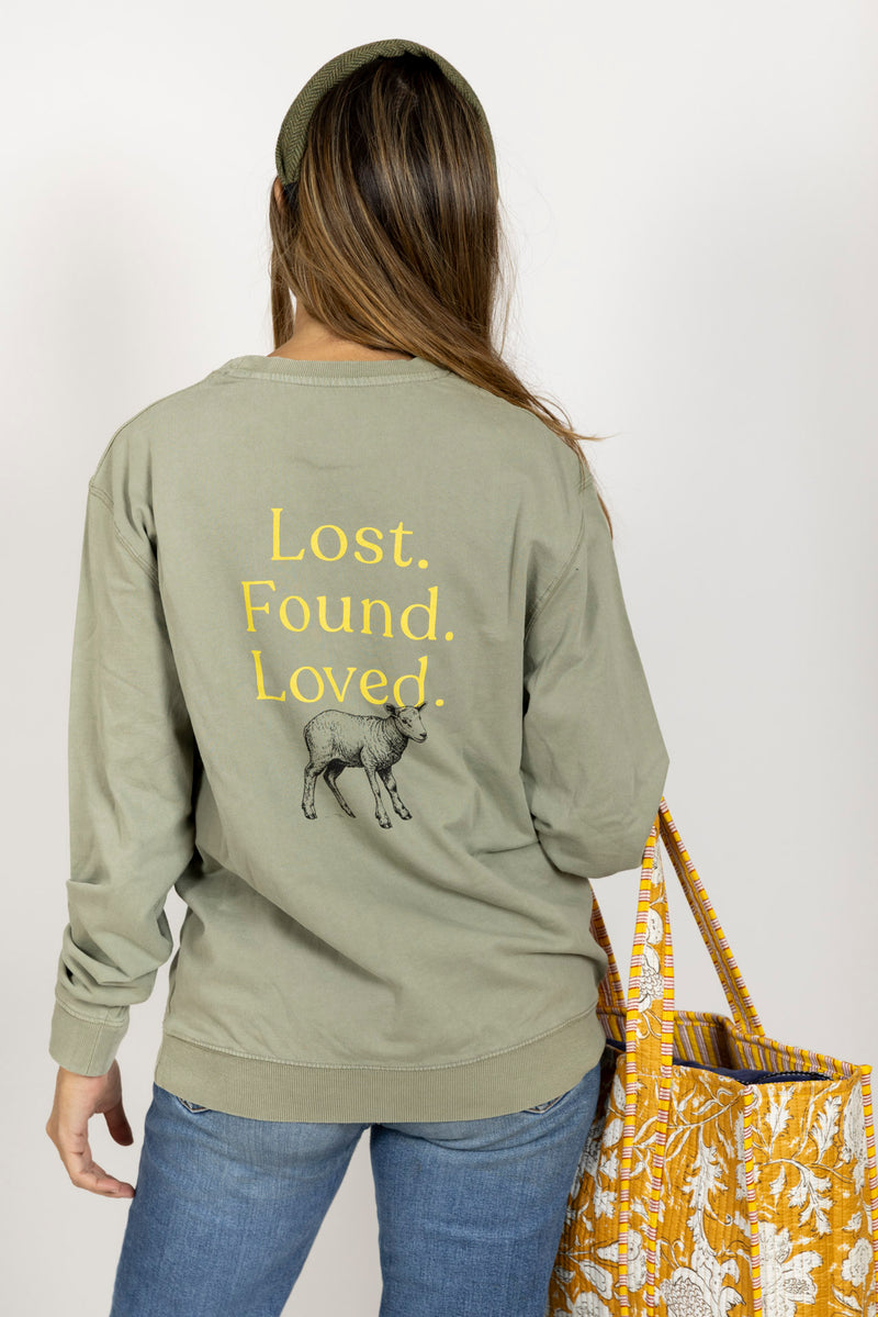Sudadera Anawim Lost Found Loved Verde