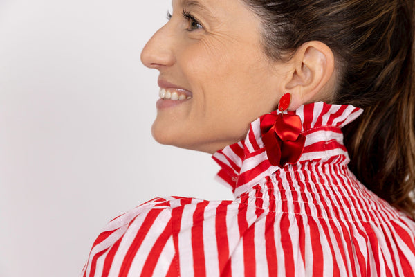 Pendientes rojo clip