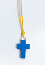 Colgante cruz madera niño