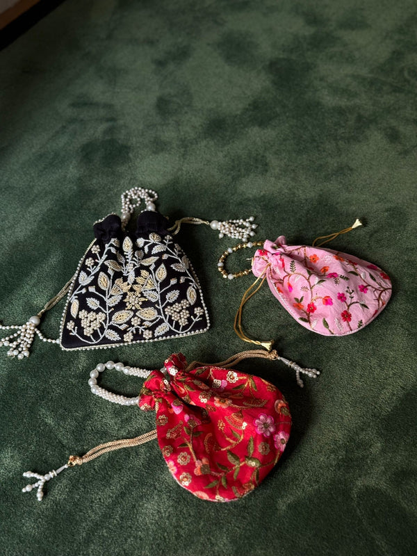 Bolso Potli Flores Rosa