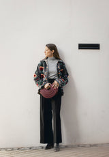 Bolso abanico granate