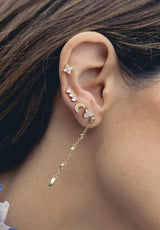 Pendientes cuatro pétalos blancos