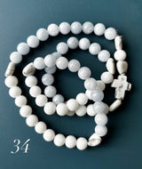 Rosario Collar 3 Vueltas Piedras Naturales hecho a mano