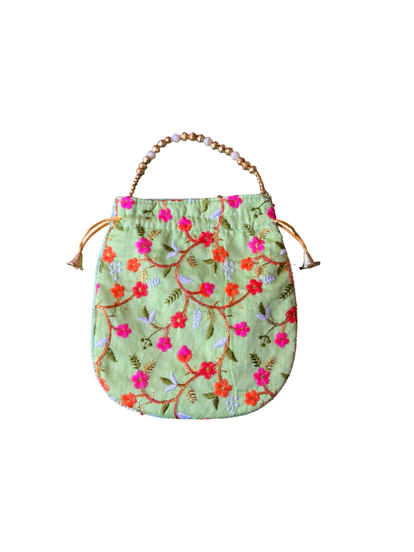 Bolso Potli Flores verde