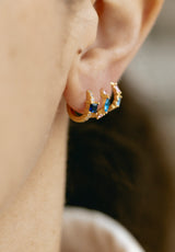 Aros Dos Piedras Azul y Rosa