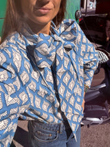 Camisa lazo estampado azul