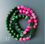 Rosario Collar 3 Vueltas Piedras Naturales hecho a mano