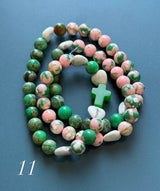 Rosario Collar 3 Vueltas Piedras Naturales hecho a mano