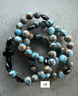 Rosario Collar 3 Vueltas Piedras Naturales hecho a mano