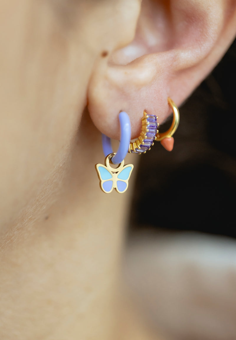 Aros esmaltados mariposa