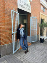 Camisa lazo estampado azul