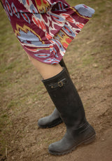 Vestido burdeos ikat