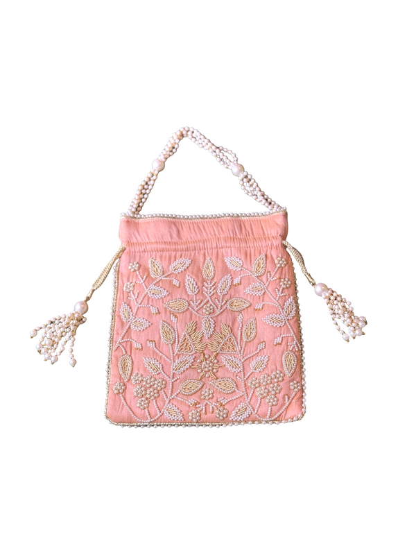Bolso Perla Hojitas salmón