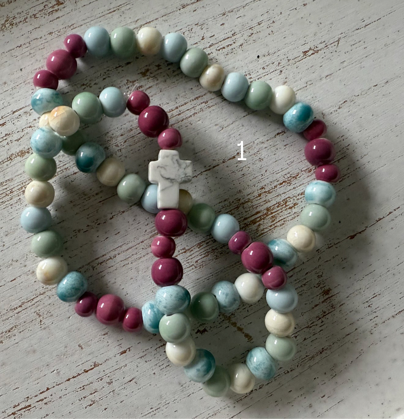 Pulsera collar Rosario Cerámica tres vueltas