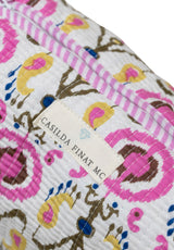 Neceser estampado rosa y amarillo L