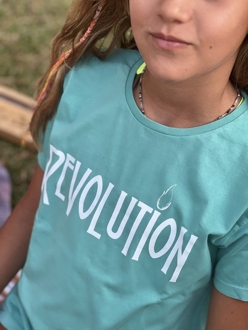 Camiseta Revolution niño Dear Prudence Anawim blanca