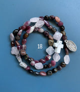 Rosario pulsera collar piedra irregular
