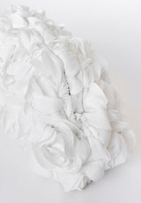 Bolso mano rosas blanco