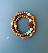 Pulsera Rosario Cerámica 2 vueltas hecho a mano