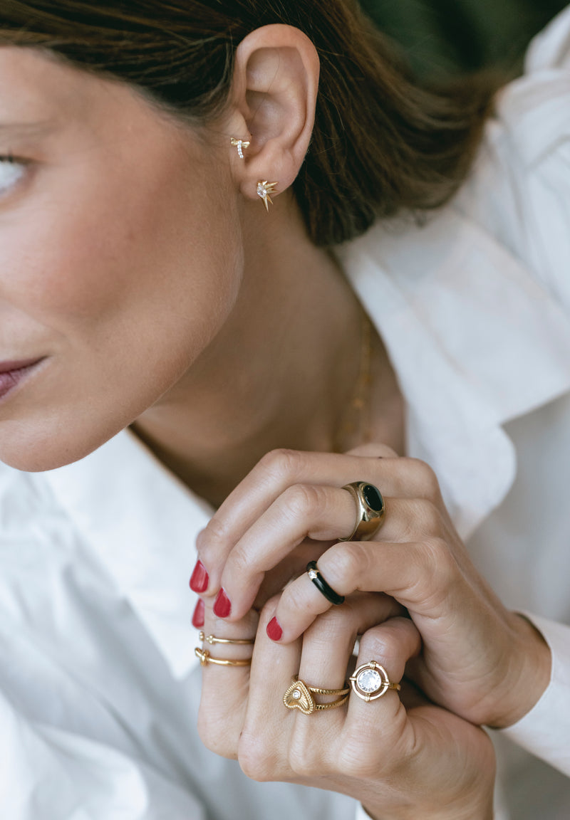 Anillo Negro Brillante