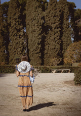 Bolso tela flores azul