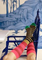 Calcetines rayas fucsia