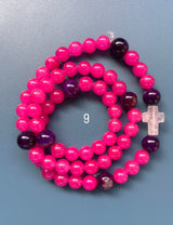 Rosario pulsera collar piedra redonda