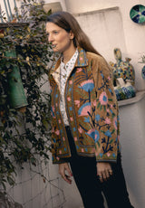 Chaqueta terciopelo corta camel