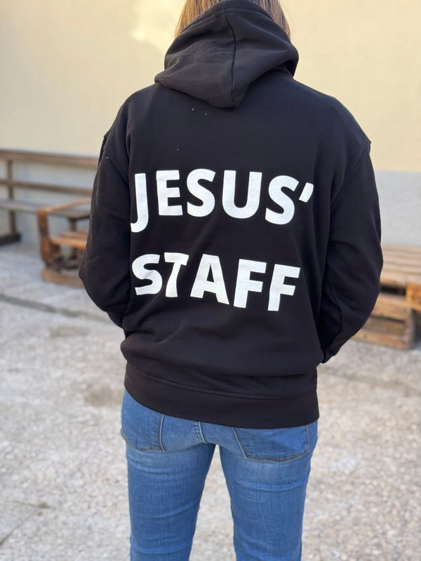 Sudadera Anawim Jesus staff negra capucha