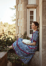 Bolso mano rosas blanco