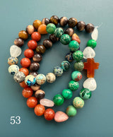 Rosario Collar 3 Vueltas Piedras Naturales hecho a mano