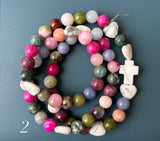 Rosario Collar 3 Vueltas Piedras Naturales hecho a mano