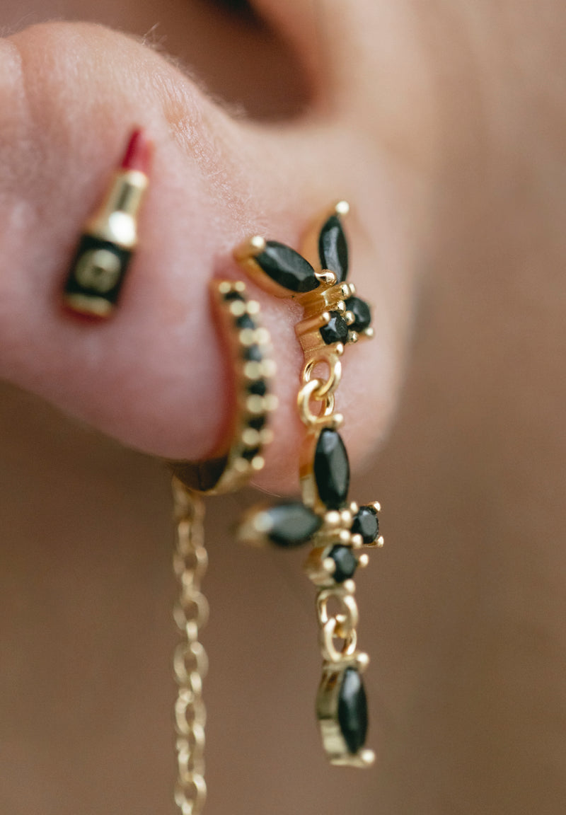 Aros brillantes negro