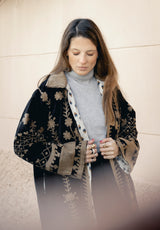 Chaqueta larga terciopelo negro