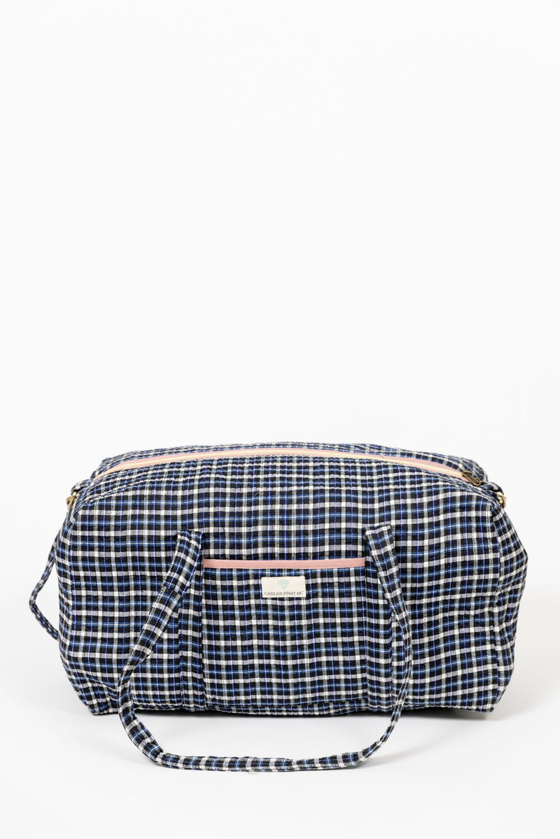 Bolsa viaje vichy azul marino