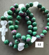 Rosario Collar 3 Vueltas Piedras Naturales hecho a mano