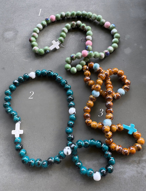 Pulsera Rosario Cerámica Muñeca grande