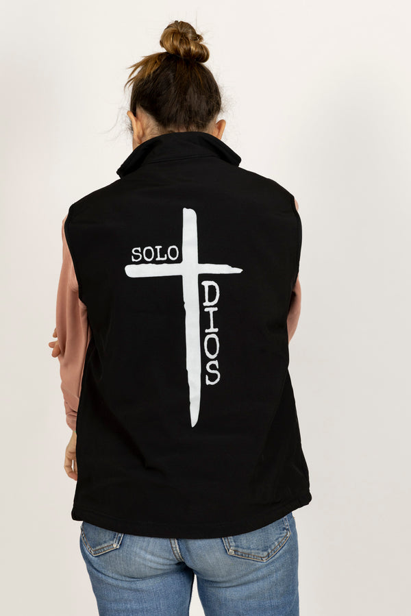 Chaleco con interior polar Solo Dios Anawim Negro