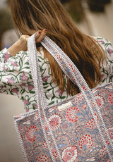 Bolso Tote Bag gris y rosa